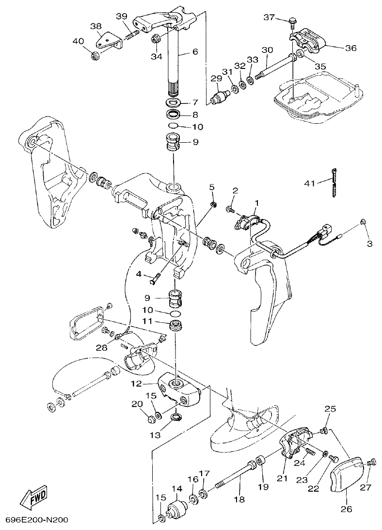 Yamaha E48C, E55C, 55B, E48CMH, E55CMH BRACKET 4 parts diagram